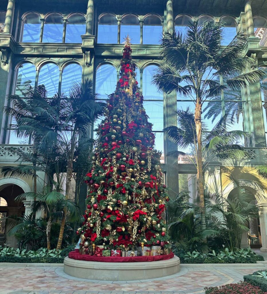 The Mansion at MGM Grand Christmas Tree in the atrium.
